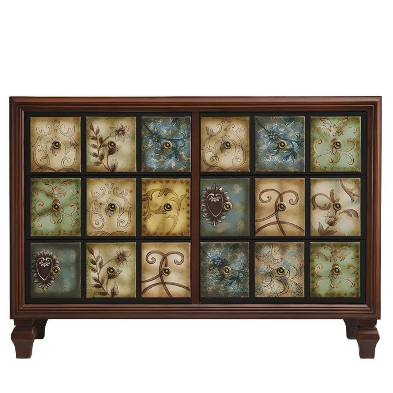"American Retro Storage Chest Solid Wood Storage Chest Dresser for Bedroom - Brown 35"L x 16.5"W x 35"H"
