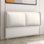 "Rectangular Panel Freestanding Faux Leather Fully Upholstered Headboard Bed - 59" White"