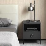 "Dove Grey Organic Modern Open Storage Nightstand with 1 Drawer and Wood Countertop, 20"L x 17"W x 20"H"