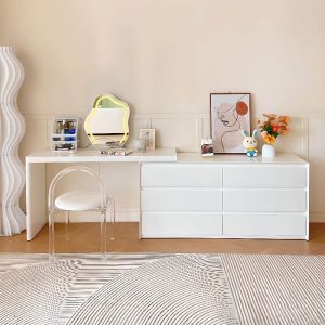 "Bedroom Scalable Push-Pull 2-in-1, No Suspended, Makeup Vanity (53") & Dresser(53")"
