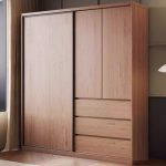 "Cocoa Minimalist Natural Wood Wardrobe with Soft Close Drawer, Soft Close Door, Interior Shelves, and Clothing Rod, 47"L x 24"W x 94"H, Armoire with Top Cabinet"