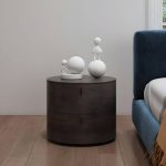 "Modern Espresso Wood Nightstand with 2 Drawers and Wood Construction - 1 Piece Wood"