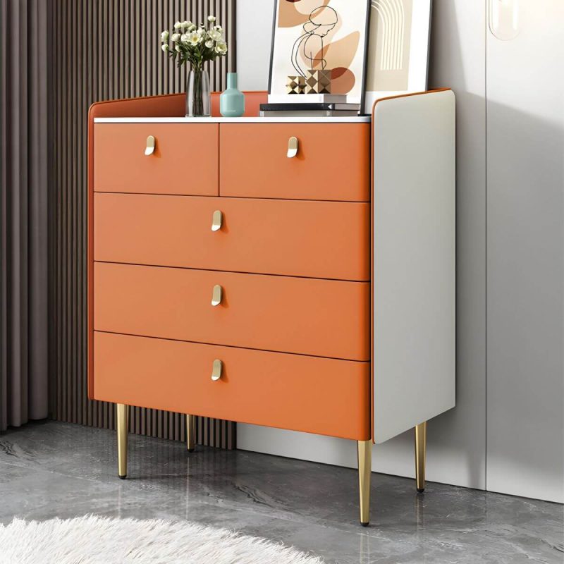 "modern White Slate Countertop Storage Chest Galant Style with Drawers - Champagne 47"L x 16"W x 38"H"