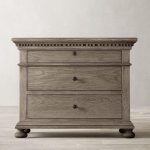 "Classicist Weathered Wood Natural Wood Drawer Storage Bedside Table, 32"L x 19"W x 30"H"