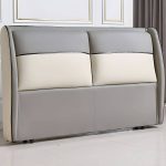 "Elegant Wingback Upholstered Headboard with Wood Legs - Modern Design - Light Gray 71""