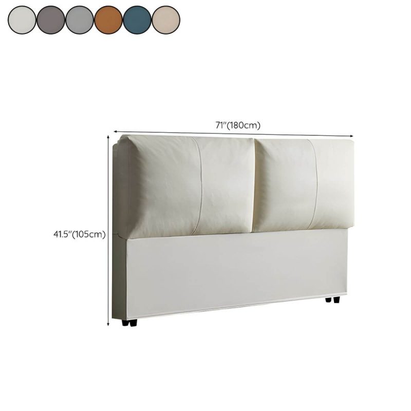 "Dimension of Contemporary Wood-Frame Upholstered Panel Headboard with Designer Style and Standard Height - 71" Sponge Grey"