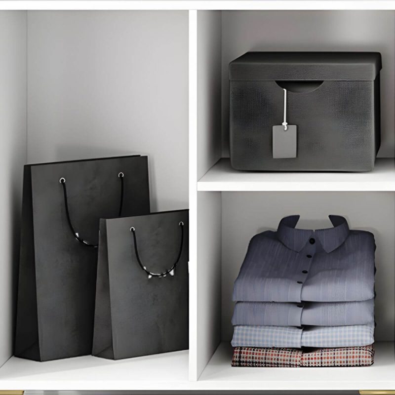 "Modern 3-Cabinet Feature Wood Wardrobe Armoire with Hinged Door Mechanism - Grey"