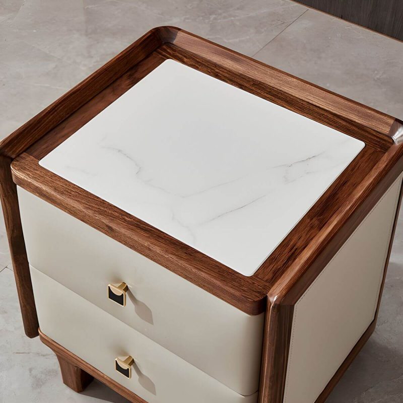 "Wood Nightstand with Drawers - Stylish, Small Size for Bedroom Storage - 1 Piece Drawer Pulls 20"L x 16"W x 20"H"