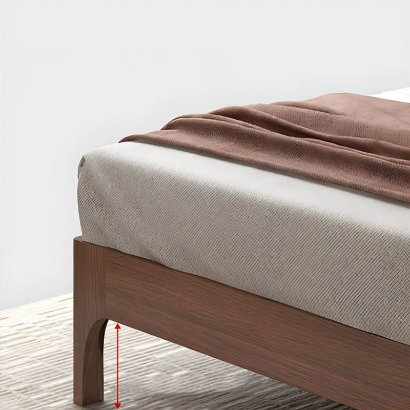 "Mid-Century Modern Upholstered Panel Bed in Genuine Leather with Tufted Headboard - Brown 59"W x 79"L"