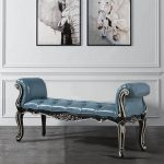 "Armless Backless Upholstered Victorian Bedroom Bench with Long Length - Gold"