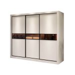 "White Wood Wardrobe Closet with Compartments, Interior Shelves, Casual Style, and Hanging Rod, 87"L x 24"W x 79"H"