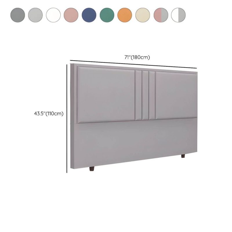 "Dimension of Stylish Rectangular Upholstered Headboard with Wood Frame for Modern Bedrooms - Pink 71""