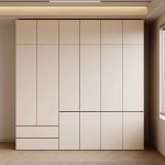"Cream Trendy Detached Wardrobe Armoire in Timber with Soft Close Features and Interior Shelves, 71"L x 24"W x 91"H"