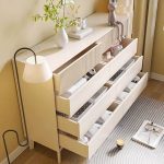 "Modish White Console Dresser with 8 Drawers, Horizontal Orientation, Manufactured Wood, 55"L x 16"W x 35"H"