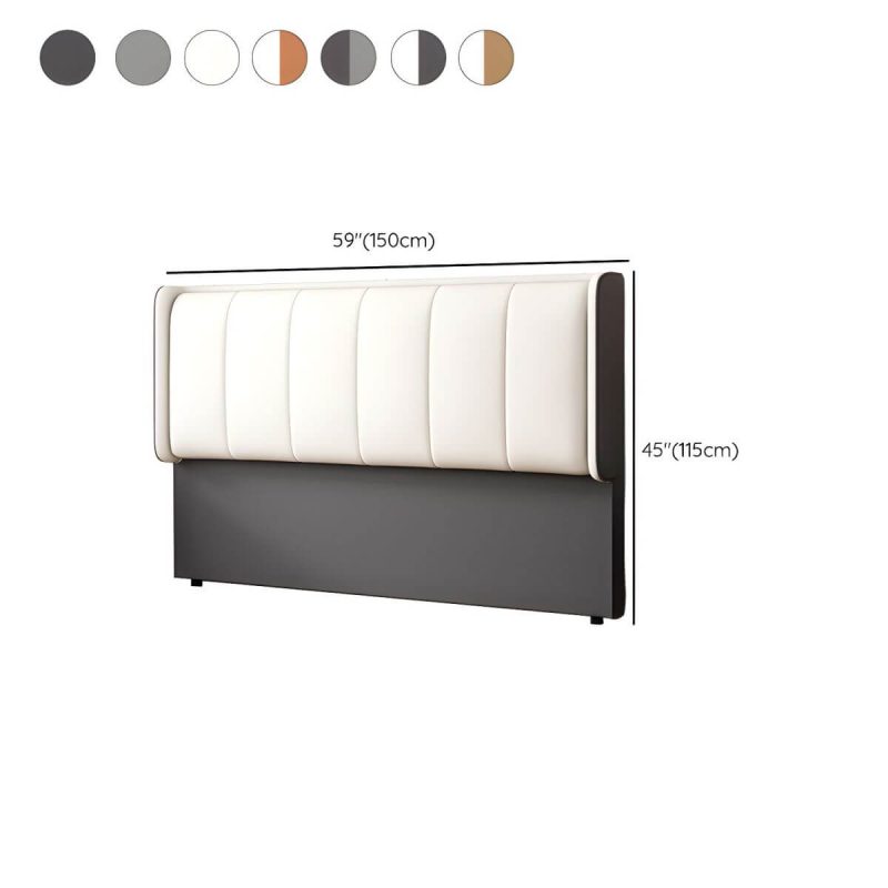 "Dimension of Elegant Upholstered Headboard with Modern Style and Rectangular Shape - 59" Tech Cloth Light Gray"
