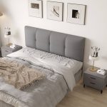 "Simple Free-standing Standard Queen(60"W x 80"L) Panel No Distressing With Legs in Lumber and Sponge, 71", Beige"