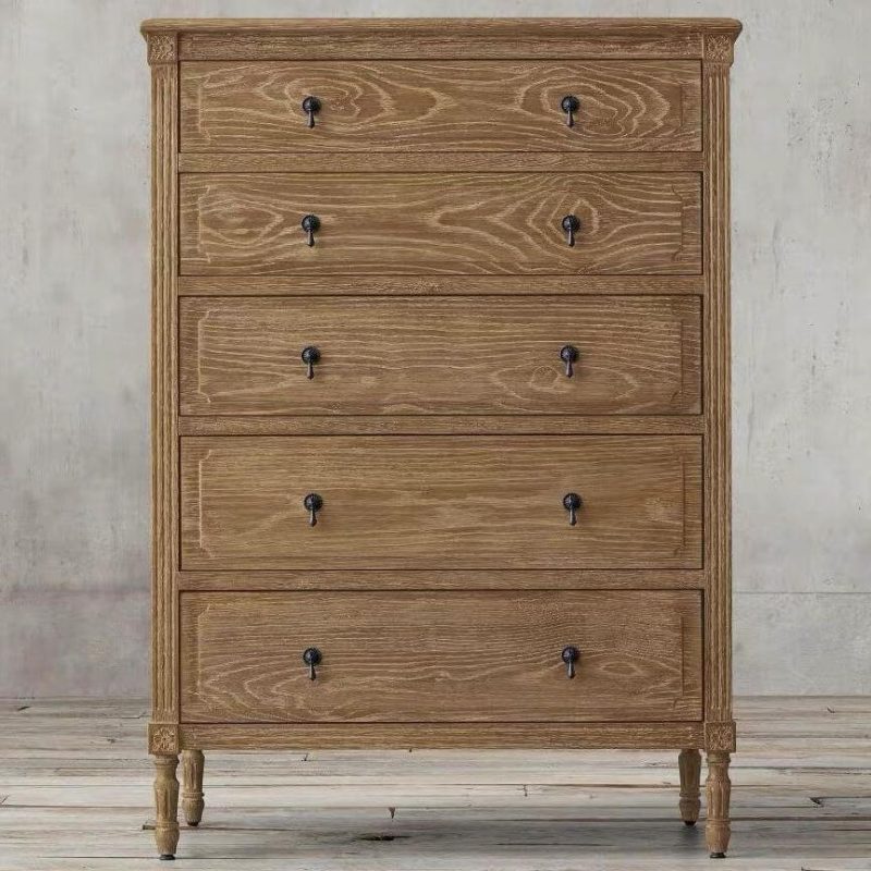 "Victorian Oak 5-Tier Cube Double Dresser, Oak, 35"L x 18"W x 54"H"