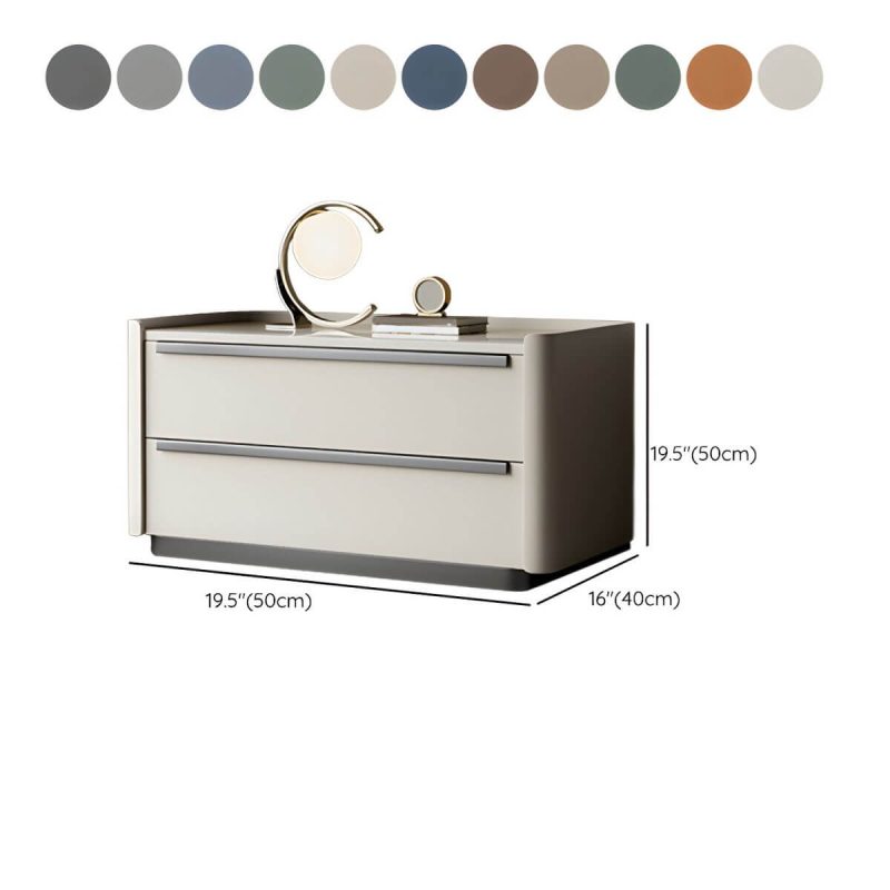 "Dimension of Modern Wood Nightstand with Drawer Storage, Light Wood Tone & Small Size - Green 1 Piece 20"L x 16"W x 20"H"
