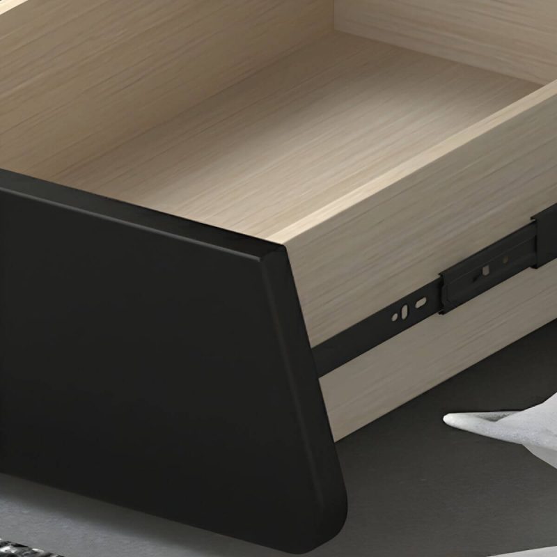 "Art Natural Wood Nightstand With Drawer Organization and 2 Drawers, Trapezoid Shape Base Included - Cream 1 Piece 16"L x 16"W x 20"H"