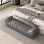 "Upholstered Solid Color Modern Bedroom Bench Seat with Short Height - 59"L x 20"W x 20"H Orange"