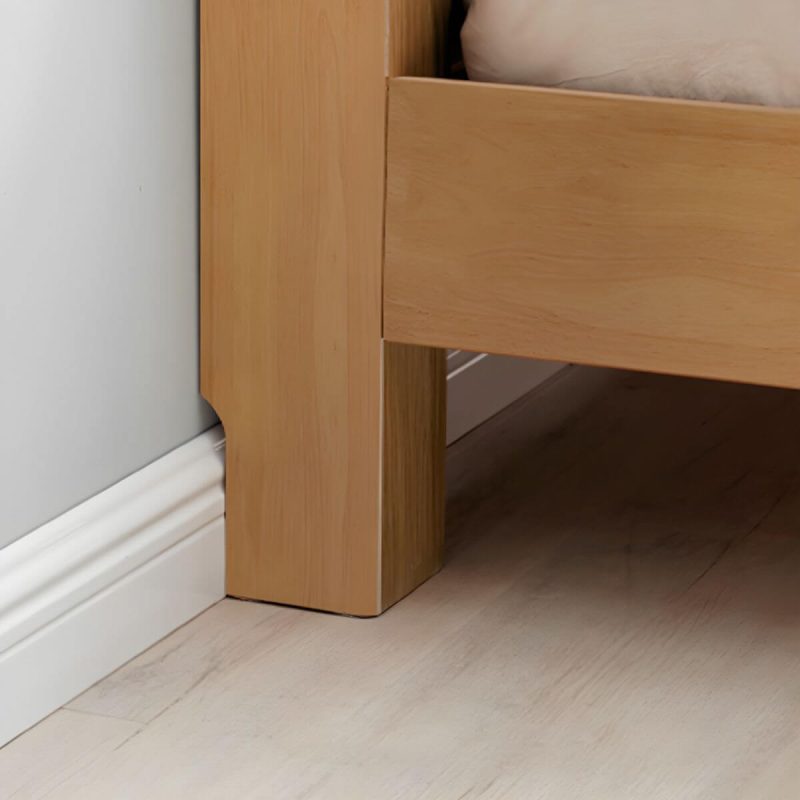 "Scandinavian Solid Wood Bed with Headboard 39.37" Tall Standard Bed - California King Pull-Out Storage Single Bed"