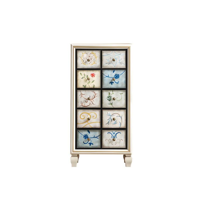 "American Retro Storage Chest Solid Wood Storage Chest Dresser for Bedroom - White 24"L x 16.5"W x 47"H"