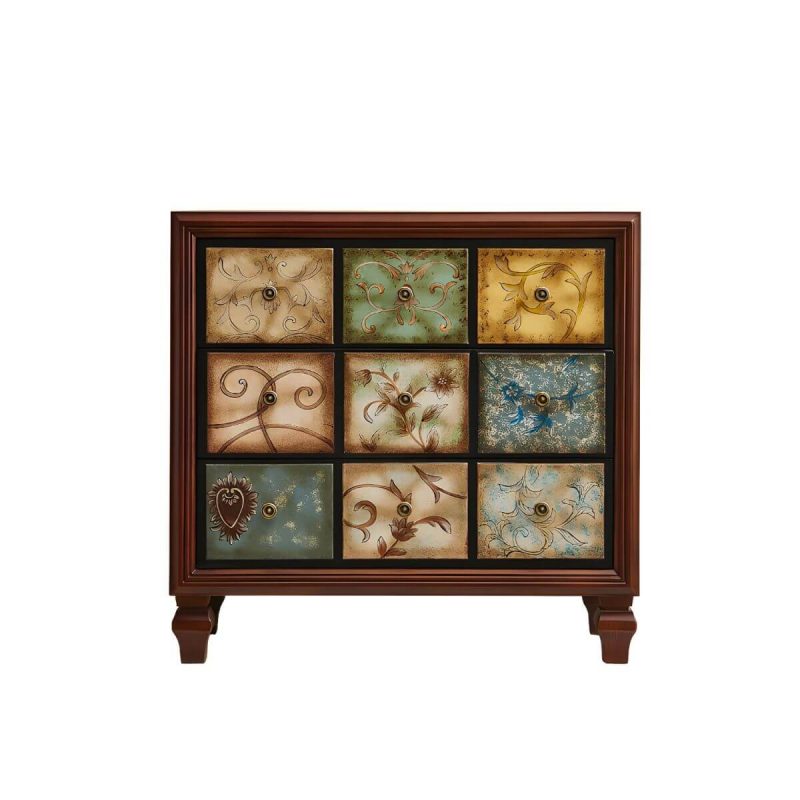 "American Retro Storage Chest Solid Wood Storage Chest Dresser for Bedroom - Brown 35"L x 16.5"W x 35"H"
