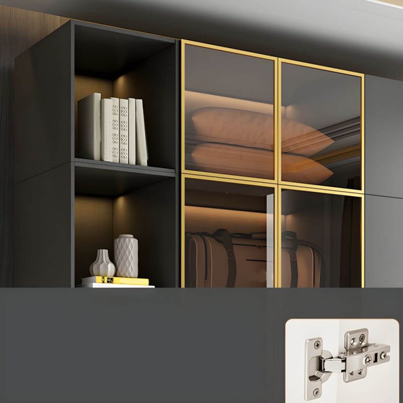 "Modern Glass Wardrobe Wardrobe Armoire Wardrobe Cabinet for Home - Armoire & Side Cabinet & Top Cabinet 79"L x 24"W x 83"H"