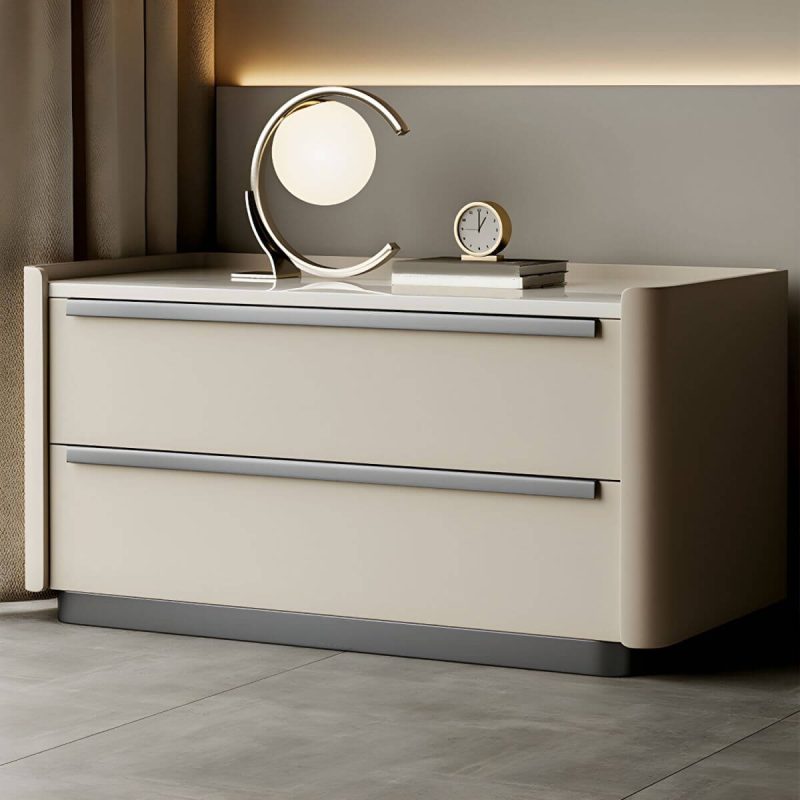 "Modern Wood Nightstand with Drawer Storage, Light Wood Tone & Small Size - Khaki 1 Piece 20"L x 16"W x 20"H"