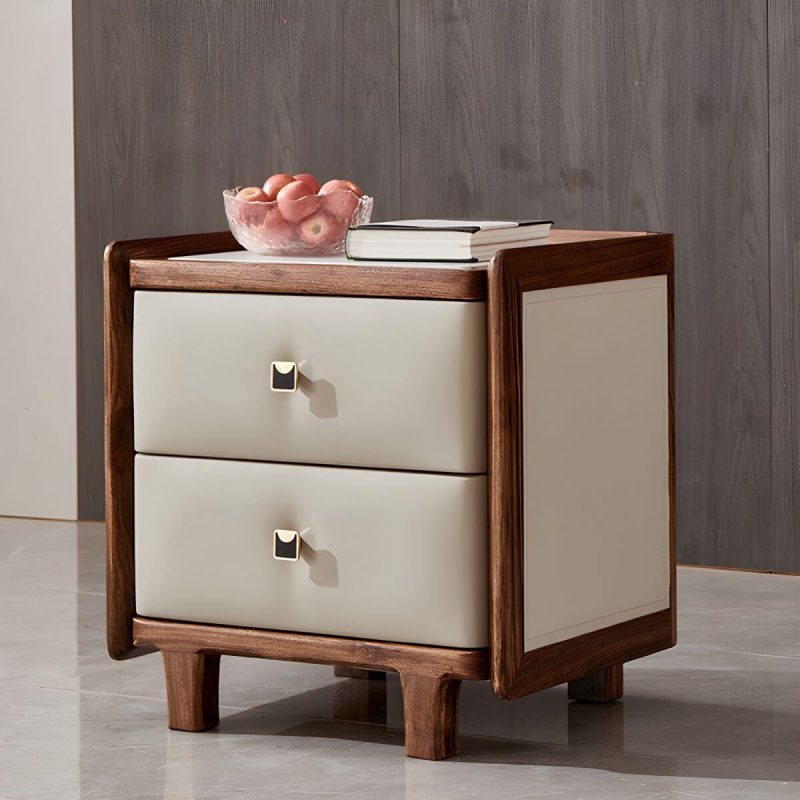 "Wood Nightstand with Drawers - Stylish, Small Size for Bedroom Storage - 1 Piece Drawer Pulls 20"L x 16"W x 20"H"