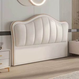 "Classic Camelback Upholstered Headboard for a Modern Bedframe - Off-White 150 cm"