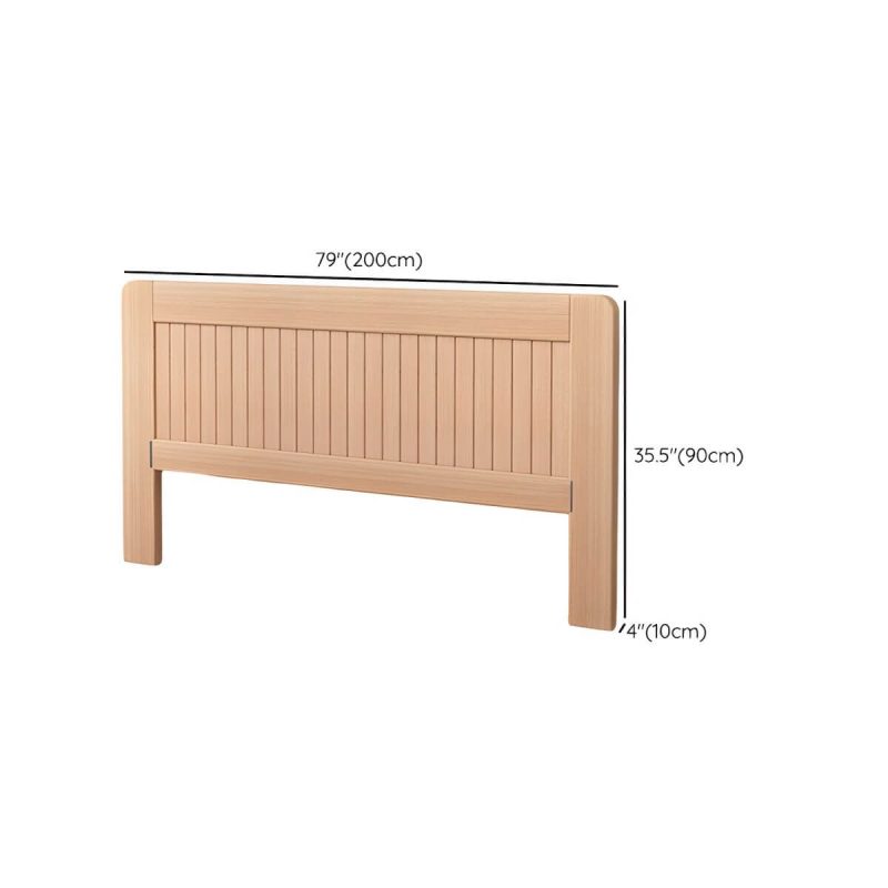 "Dimension of Scandinavian Brown Wood Headboard with Panel Style in Natural - Storage Not Included Rectangular 79""