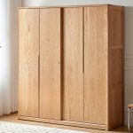 "Modern Simple Style Wood Color Cabinet Armoire in Wooden with Variable Shelf, Soft Close Door and Clothing Rod, 71"L x 24"W x 79"H"