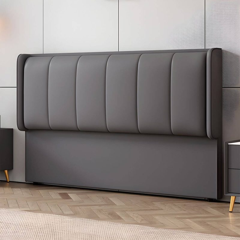 "Elegant Upholstered Headboard with Modern Style and Rectangular Shape - 47" Tech Cloth Dark Gray"