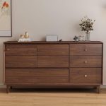 "Modish Auburn Rubberwood Vertical Bachelor Chest with 4 Drawers, 28"L x 16"W x 38"H"