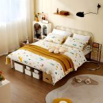 "Glam Standard Bed Metal Open-Frame Bed with Custom Gold Legs - 59"W x 79"L Single Bed White"