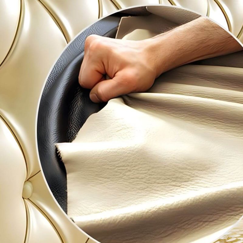 "Beige Upholstered Tufted Standard Bed Genuine Leather Low Bed Frame with Storage - Lift Up Storage Bed & Mattress Coir 4"H"