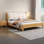 "Art Deco Platform Storage Bed, Natural, 71"W x 79"L"