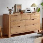 "Simple Lingerie Chest Oak Wood with 5 Tiers, Walnut, 37"L x 16"W x 46"H"
