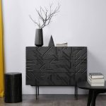"Modern Black Wooden Bachelor Chest with 3 Self Close Drawers - 39"L x 20"W x 34"H"