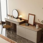 "Vanity Set with Metal Frame, 8 Drawers, Auburn Seating, Upholstered Chair, Standing Mirror, Standard Length Including Seat, 47"L x 16"W x 30"H, Makeup Vanity & Stool & Mirror"