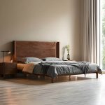 "Solid Wood Headboard Standard Bed Mattress Included Bed Frame with Custom Legs - Queen Single Bed Lift Up Storage"