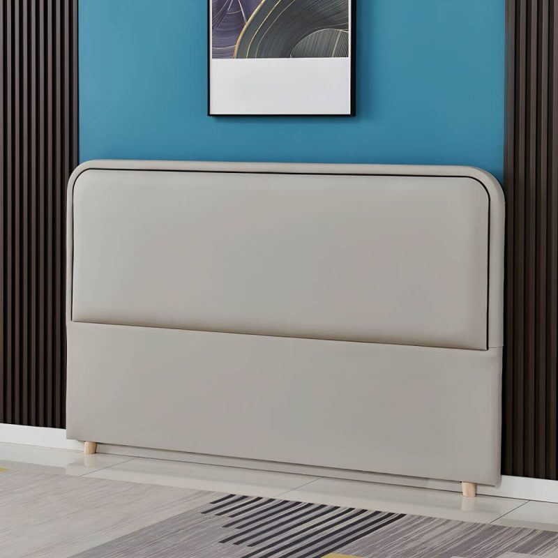 "Rectangular Standard Free-standing Wood Panel Headboard in Modern Style - Light Gray 47""