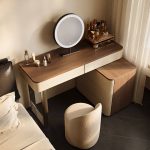 "Multi-Color Wood Large Art Deco Makeup Vanity, Makeup Vanity (39") & Dresser (24")"