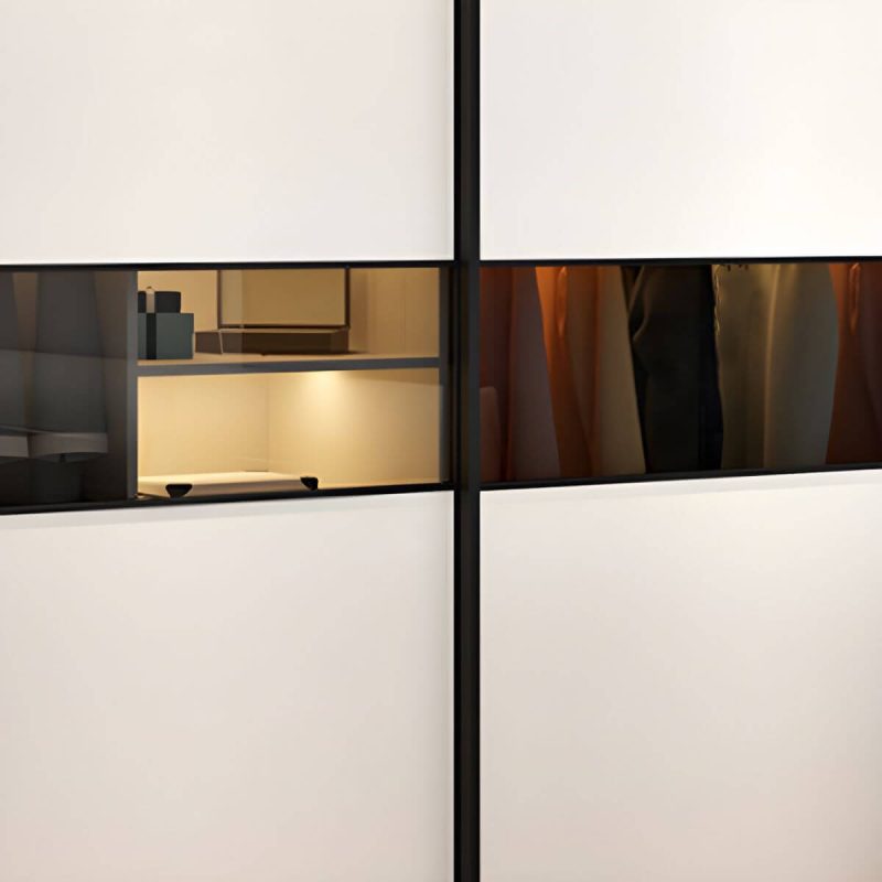 "Contemporary Home Engineered Wood Wardrobe Freestanding Wardrobe Closet - Wardrobe & Makeup Vanities & Side Cabinet 47"L x 24"W x 79"H"