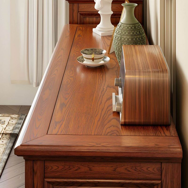 "Traditional Style Solid Wood Lingerie Chest Drawers Included for Bedroom - Nut-Brown 85 x 44 x 98 cm"