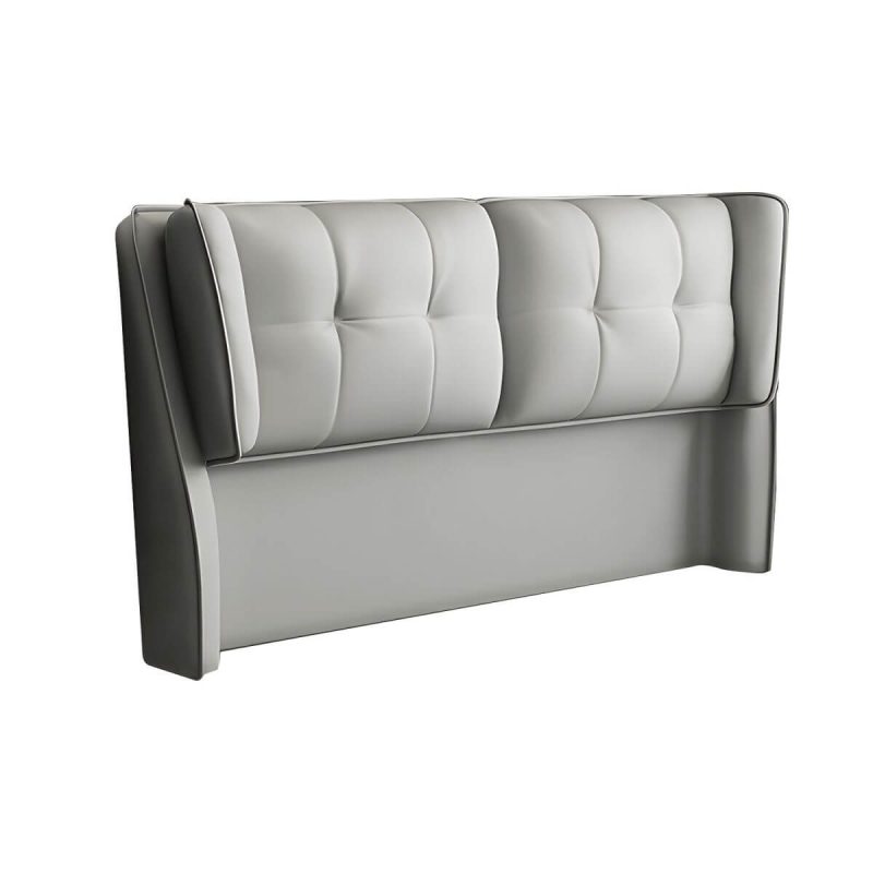 "Solid Wood Modern Style Headboard Leather Panel Freestanding Rectangular - 59" Nano Wear-Resistant Leather"