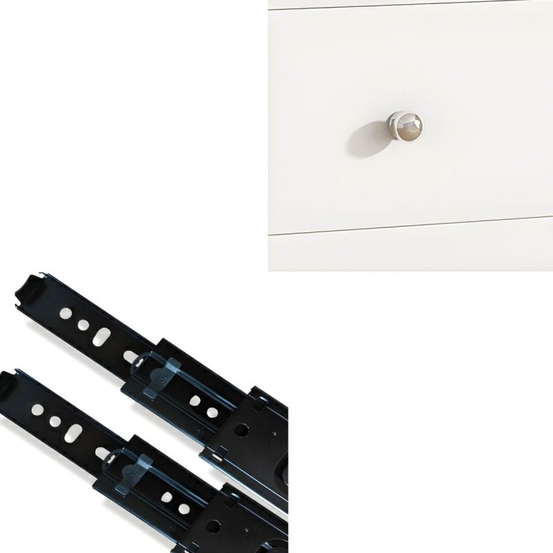 "Modern Storage Drawers Dresser with Four Legs and Silver Handles for Bedroom - 39"L x 16"W x 32"H"