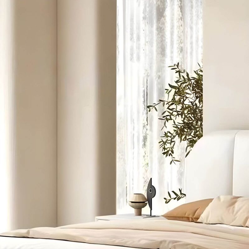 "Panel Leather Modern Wood and Upholstered Bed Frame with Headboard - 47""