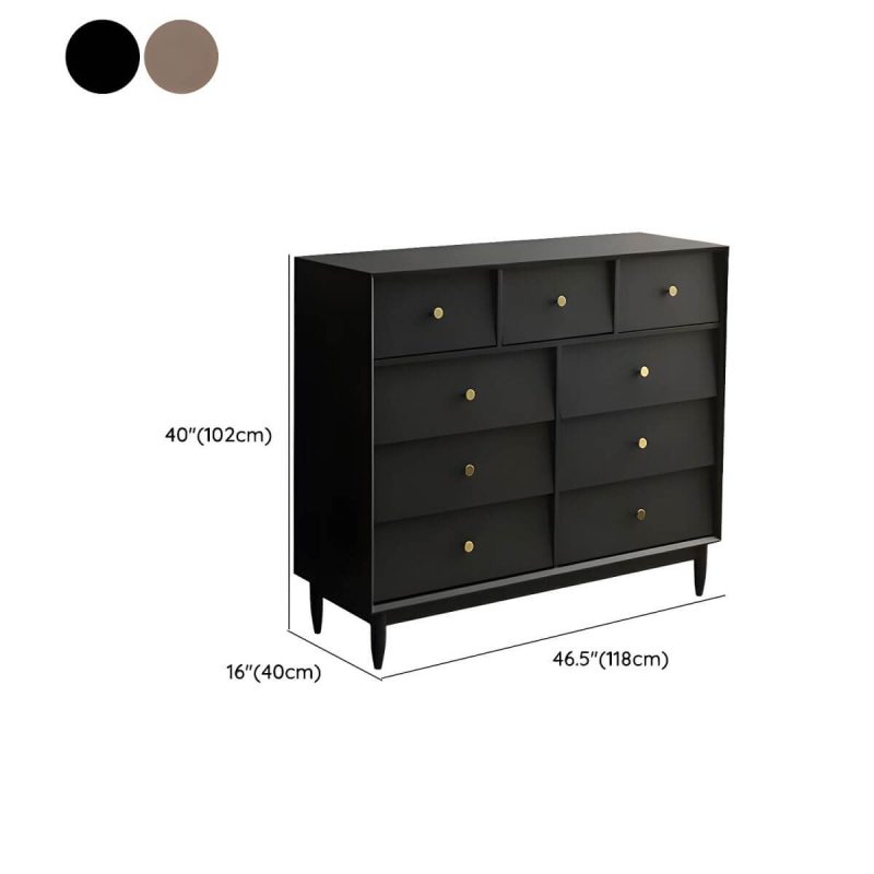"Dimension of Traditional Metal Handle Dressers with Solid Wood Drawers for Bedroom - Walnut 46"L x 16"W x 40"H"